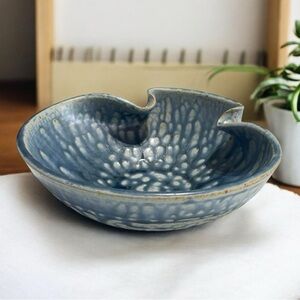 The Mountain Pottery Blue speckled Stonewqre bowl. 7.25W x 3”H